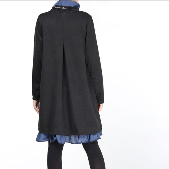 Women's Cowl Neck Tunic Midi Dress Ruffle Hem sz Small - Picture 11 of 15